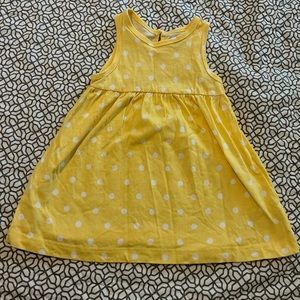 Little Me girls 24 month dress, yellow and white polka dots